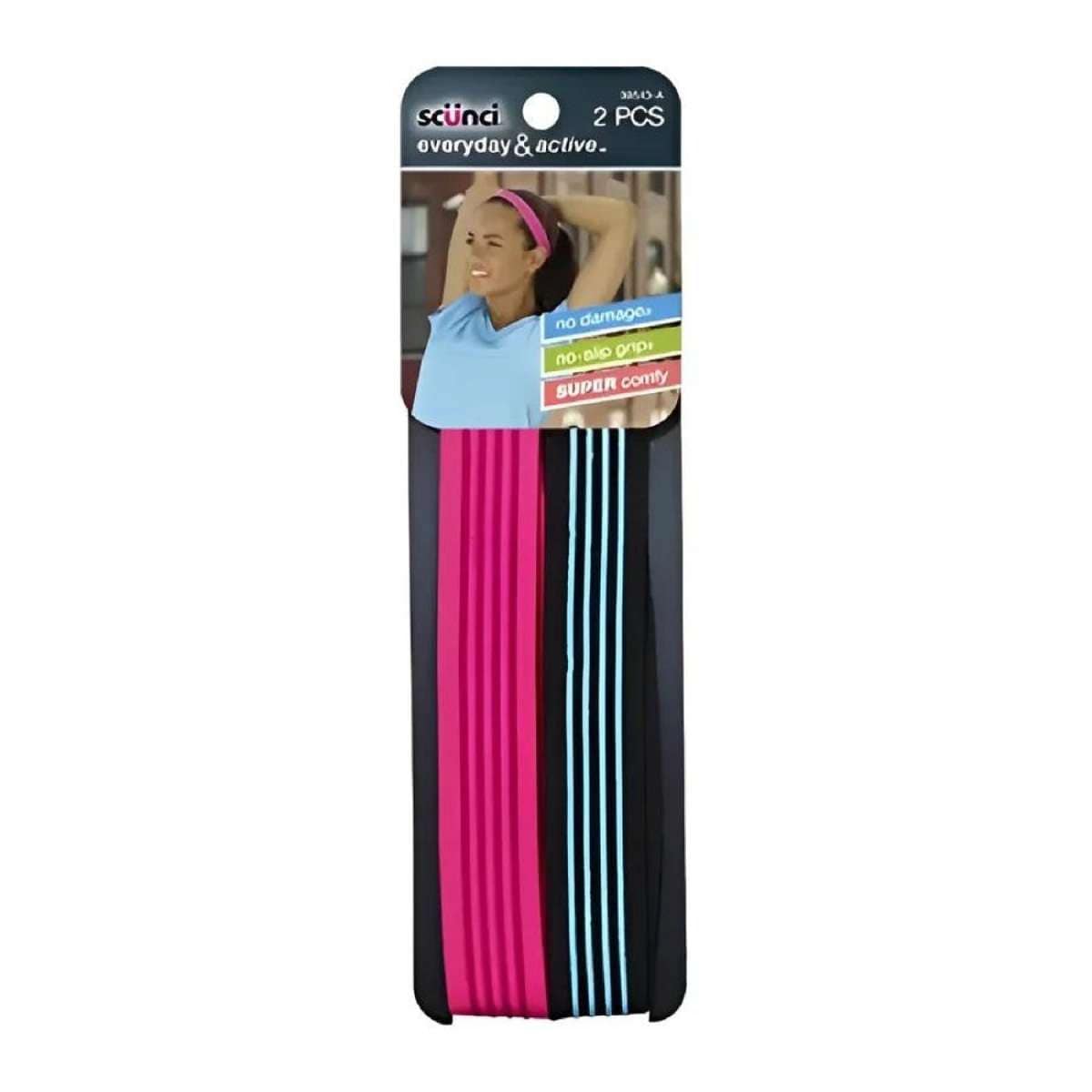 Scunci Everyday & Active No Damage Headband - Pink & Black