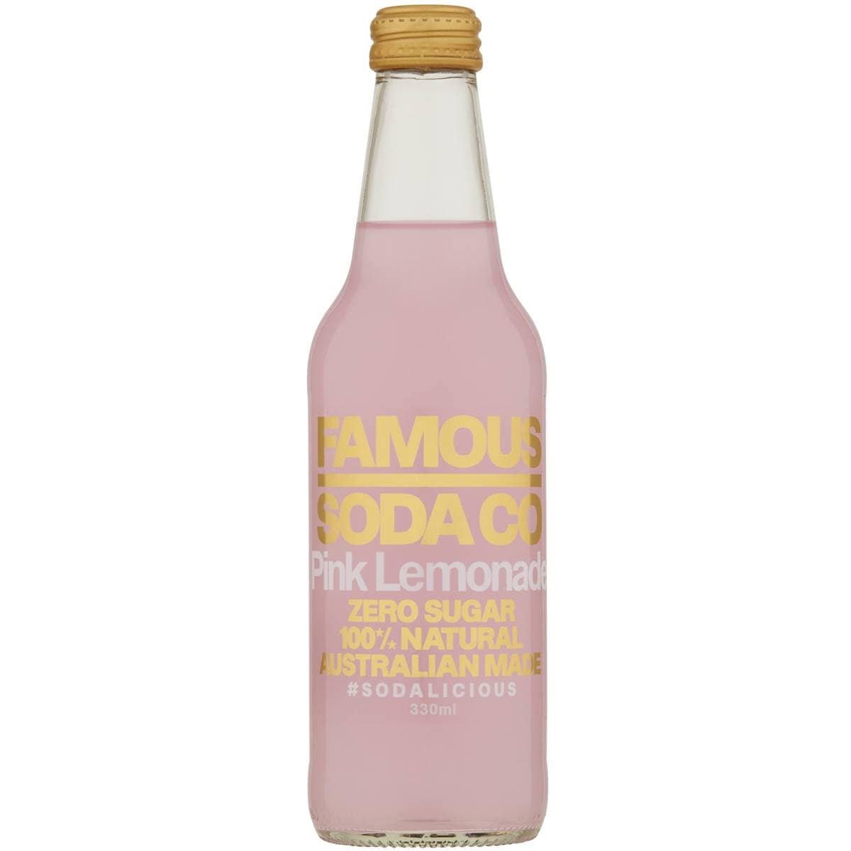 Famous Soda Co Pink Lemonade 330ml Woolworths