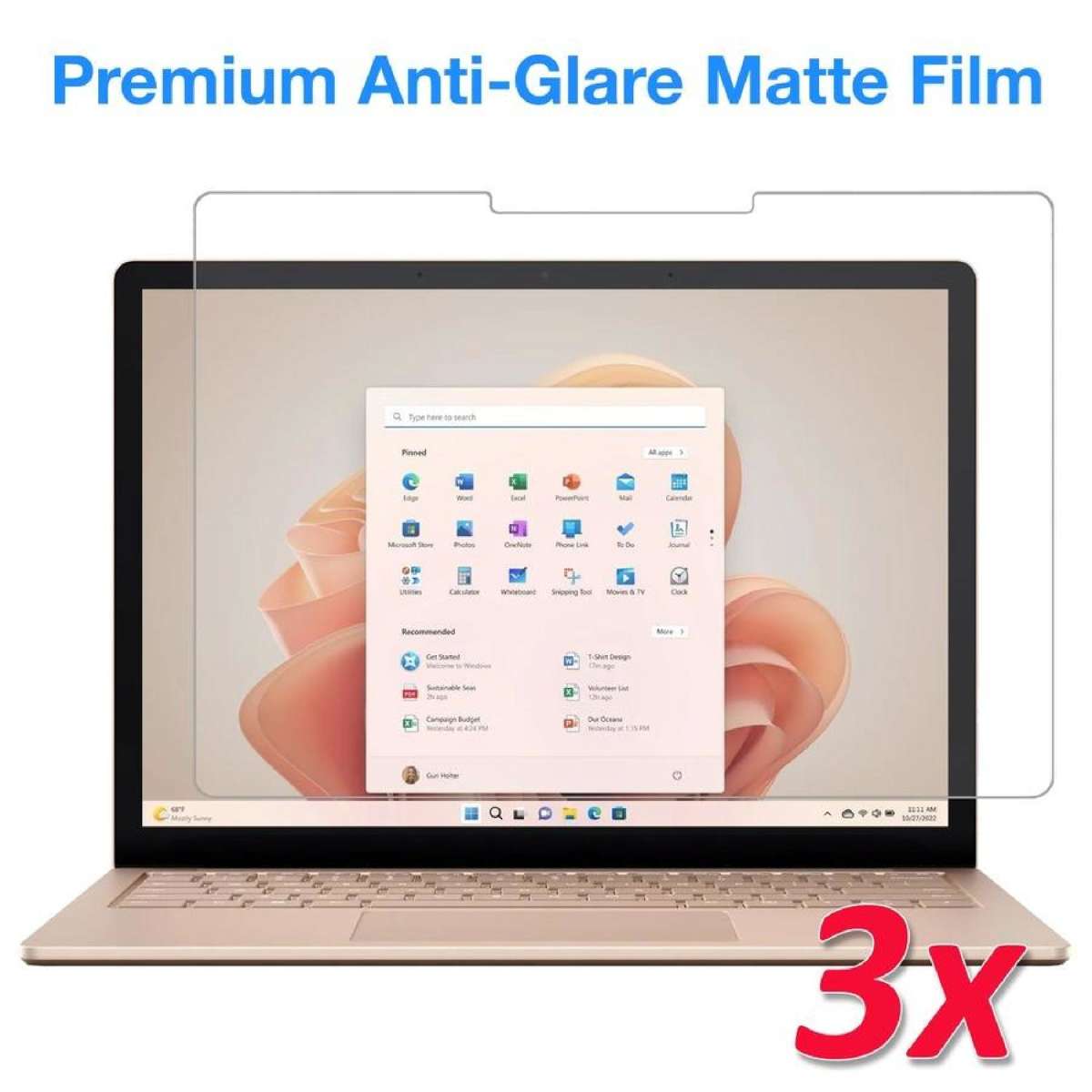 Supershieldz 3-Pack Anti-Glare (Matte) Screen Protector For Microsoft Surface Laptop 2 / Laptop