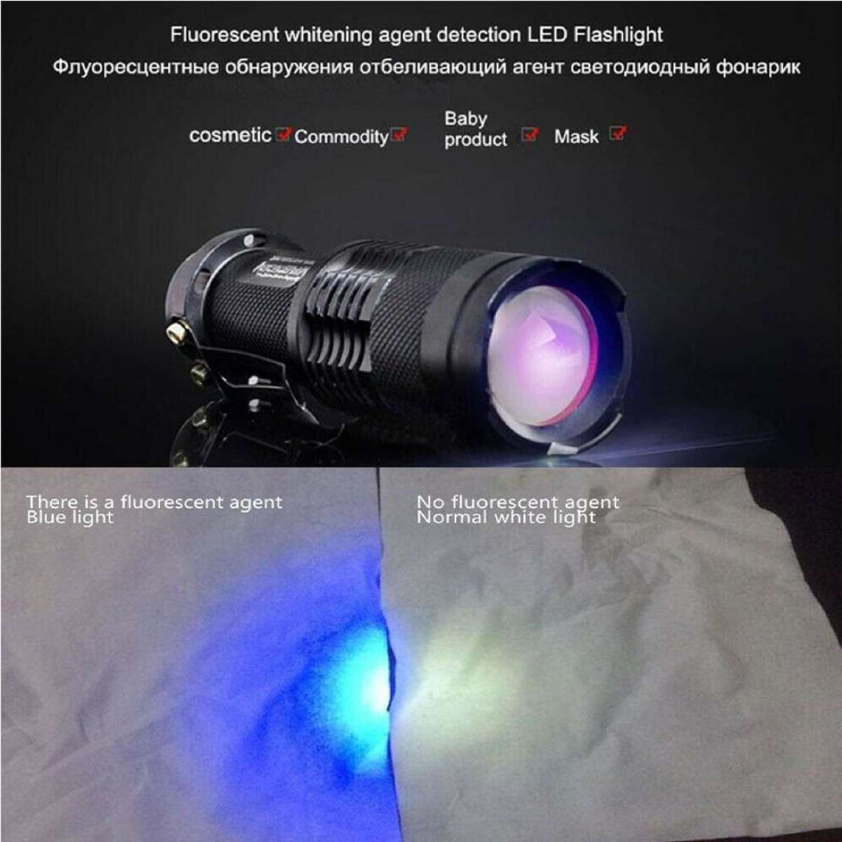 120000lm UV Flashlight Black Light – Super Bright LED Torch With Adjustable Focus