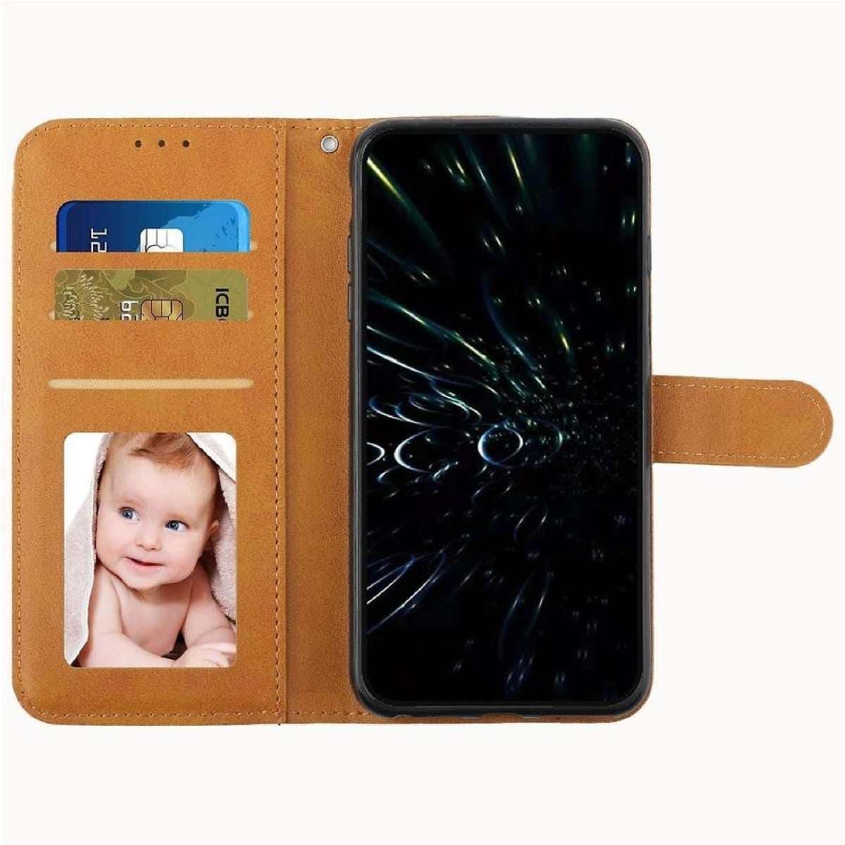 GOKEN Case For Motorola Moto E14 / Moto G24 / G24 Power / G04 / G04s - Premium Synthetic Leather Wallet Cover With Silicone Interior, Magnetic Flip, Card Holder, Foldable Kickstand, Book