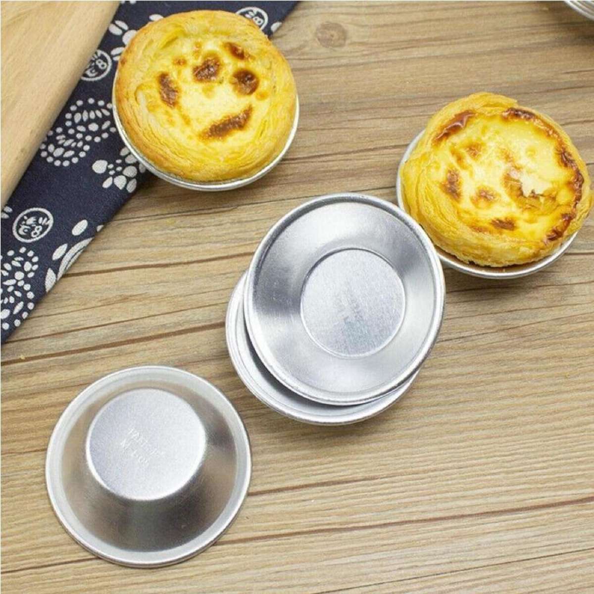 20Pcs Aluminium Egg Tart Moulds Mini Baking Cups for Pudding Tarts