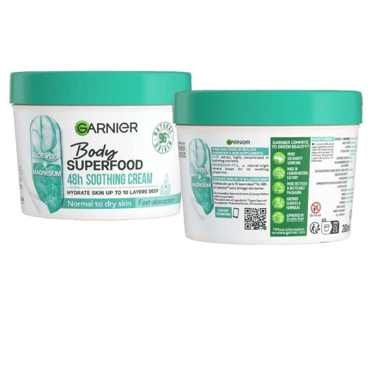 Garnier Body Superfood Aloe Vera & Magnesium Body Cream 380ml | Woolworths