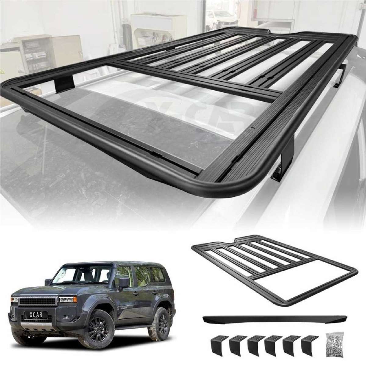 Roof Luggage Rack for Toyota Prado 250 Series GX/GXL 2024-Onwards Multi-Functional Expansion Platform Aluminum Alloy