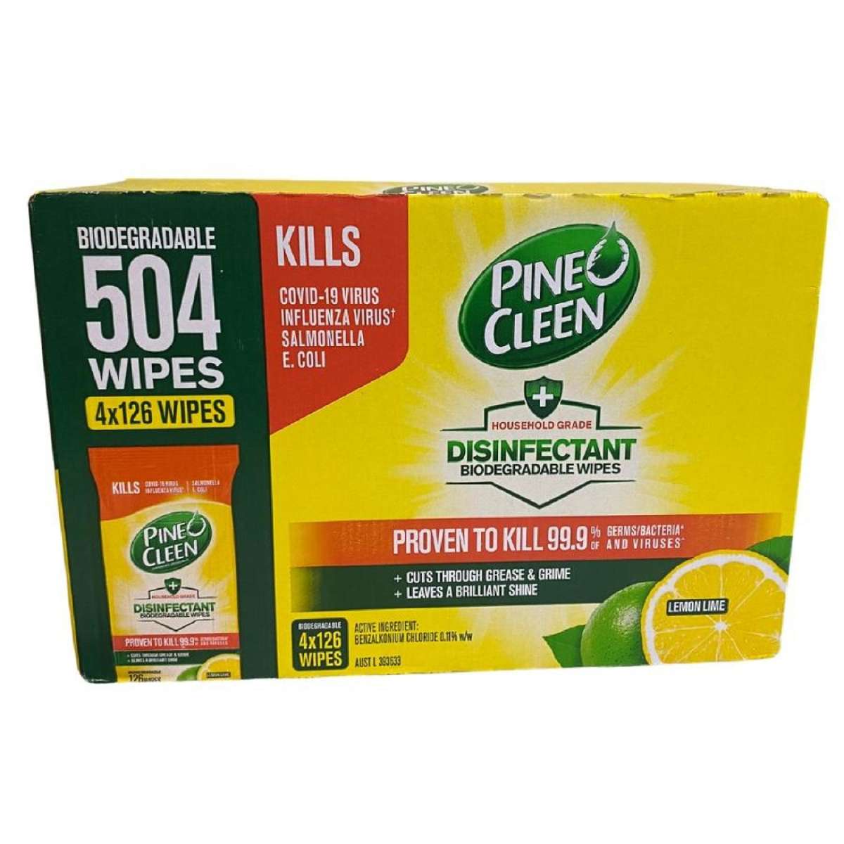 Pineo Cleen Disinfectant Wipes 4 x 126 Wipes