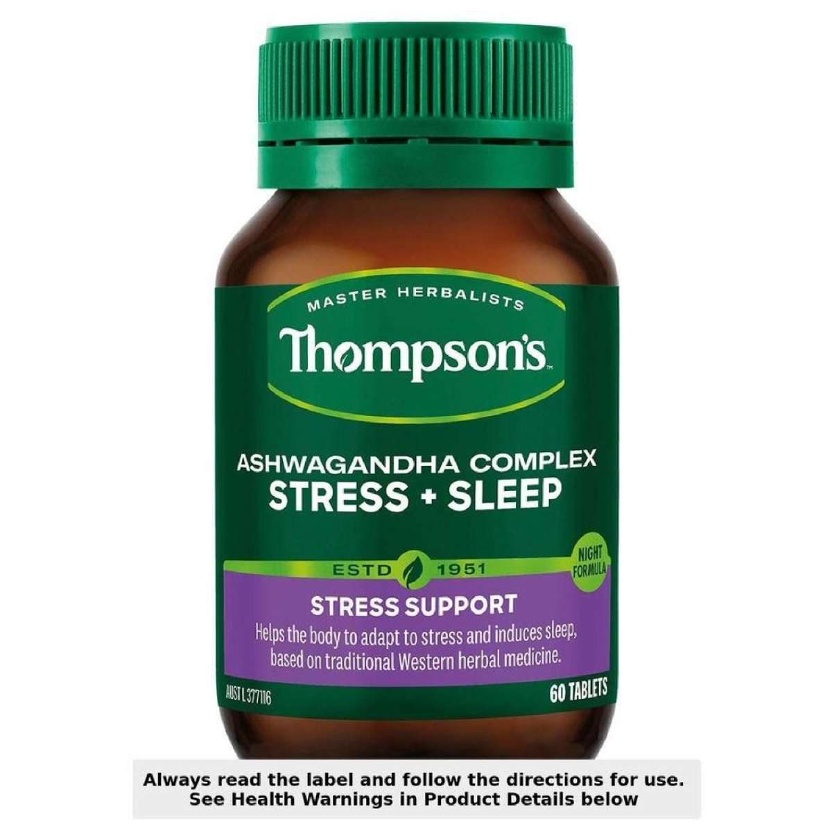 Thompsons Ashwagandha Complex Stress + Sleep 60 Tablets