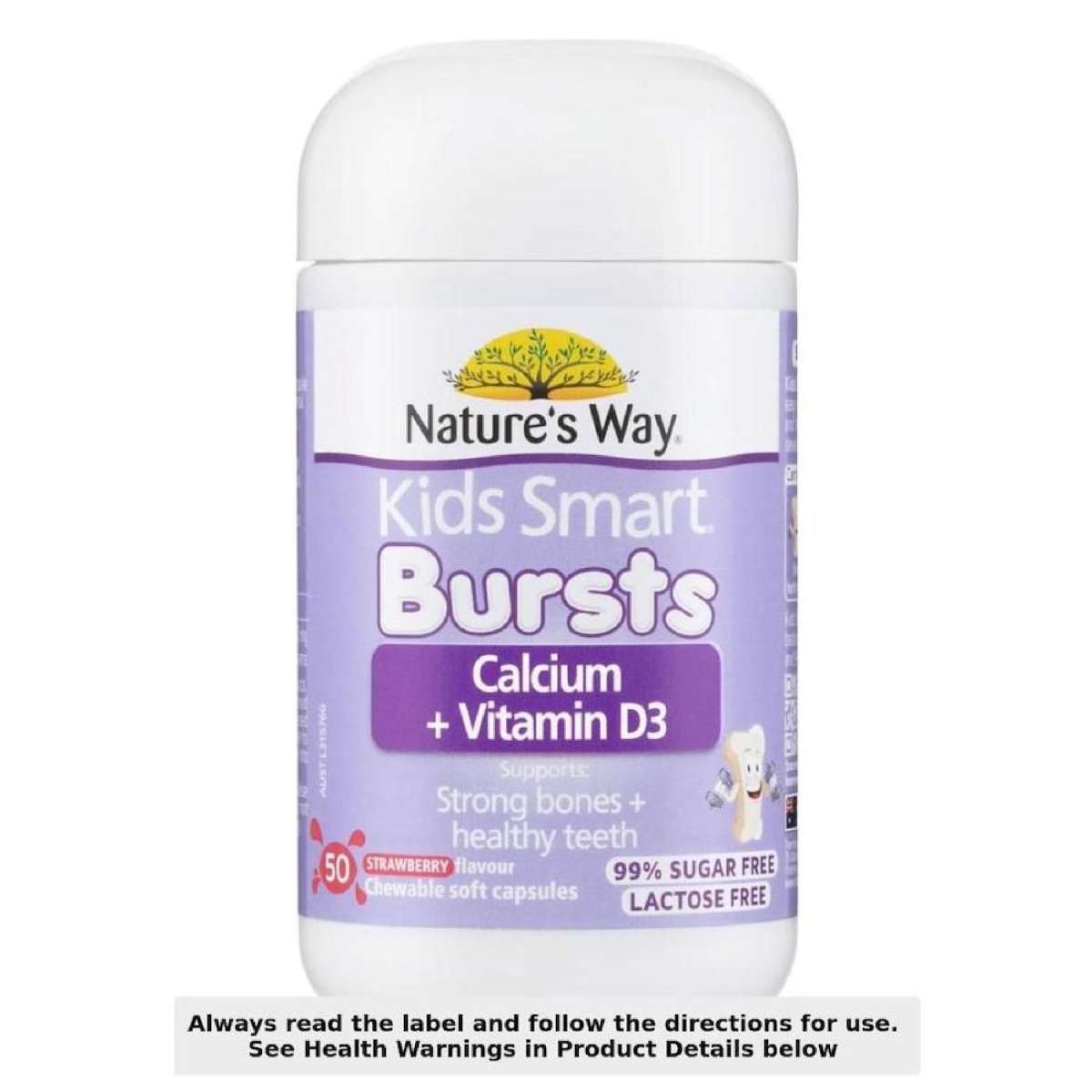 Kids Smart Bursts Calcium + D3 50 Chewable Capsule