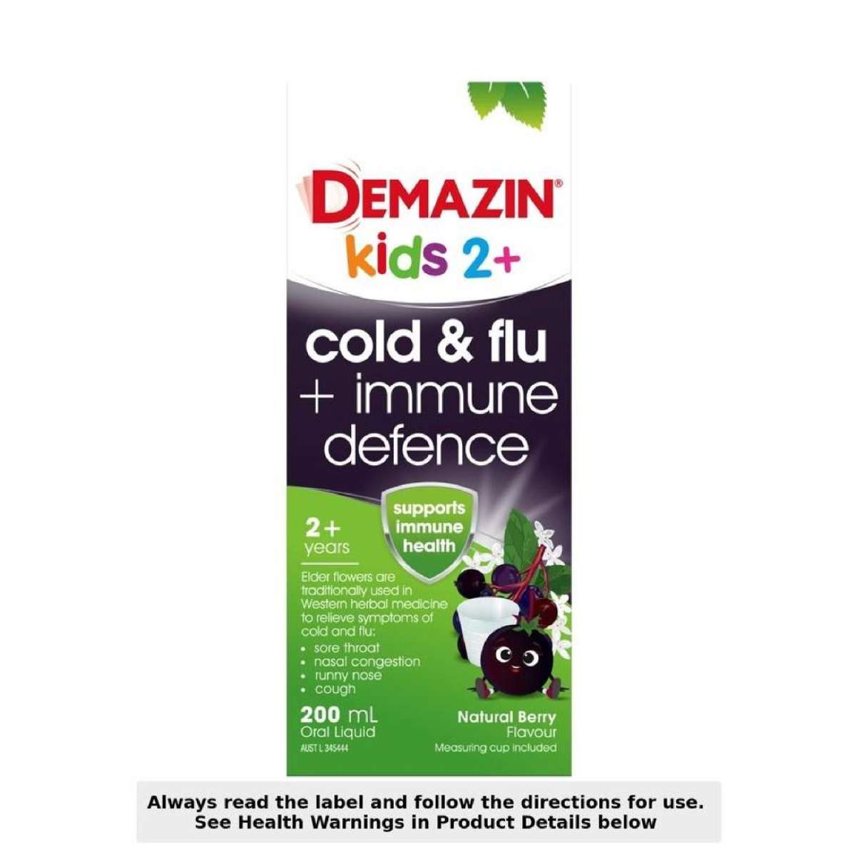 Kids 2 + Cold & Flu + Immune Defence Syrup Berry