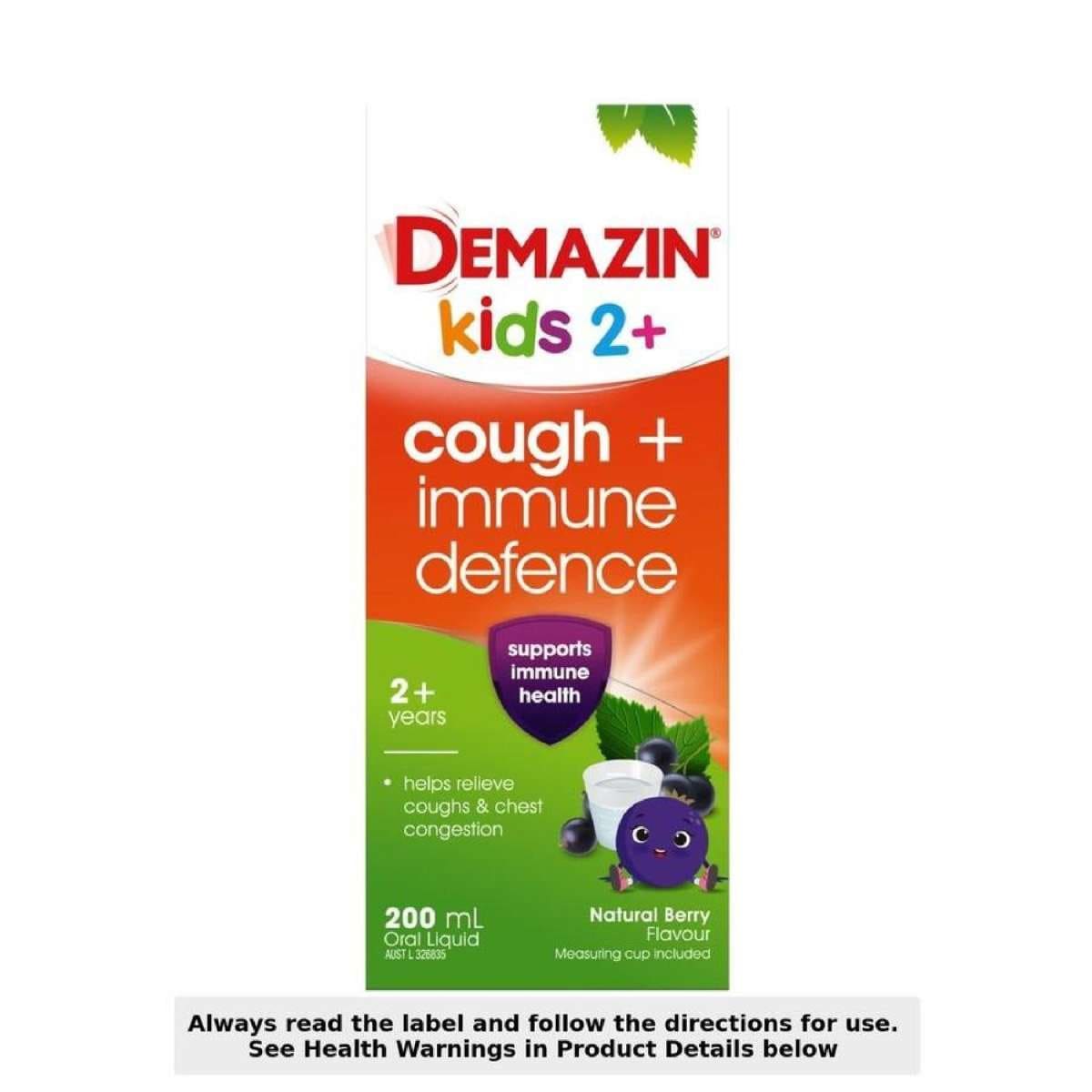 Kids 2 + Years Cough + Immune Defence Syrup Berry