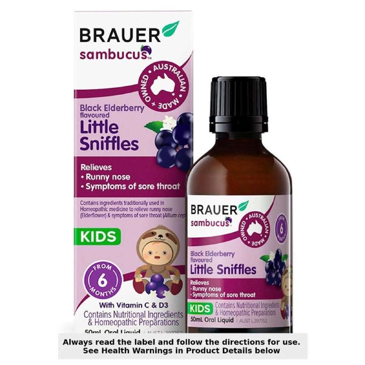 Sambucus Black Elderberry Kids Little Sniffles Flavoured
