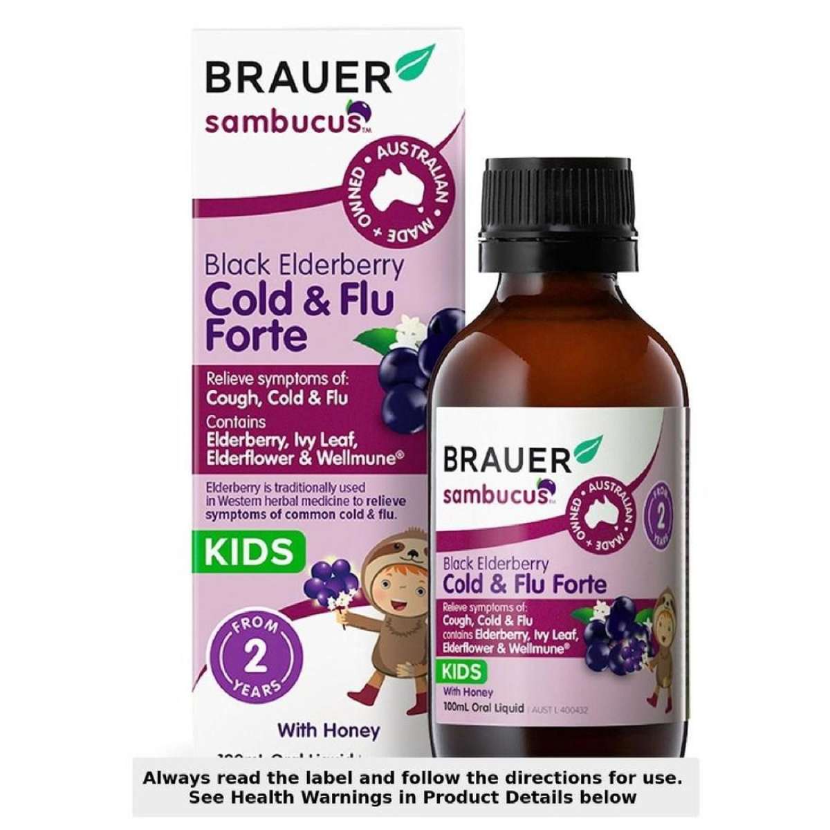 Sambucus Black Elderberry Kids Cold & Flu Forte Flavoured