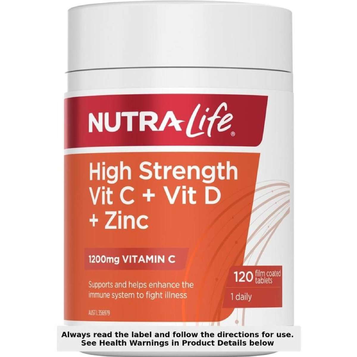 Nutra-Life Vitamin C 1200 + D + Zinc 120 Tablets