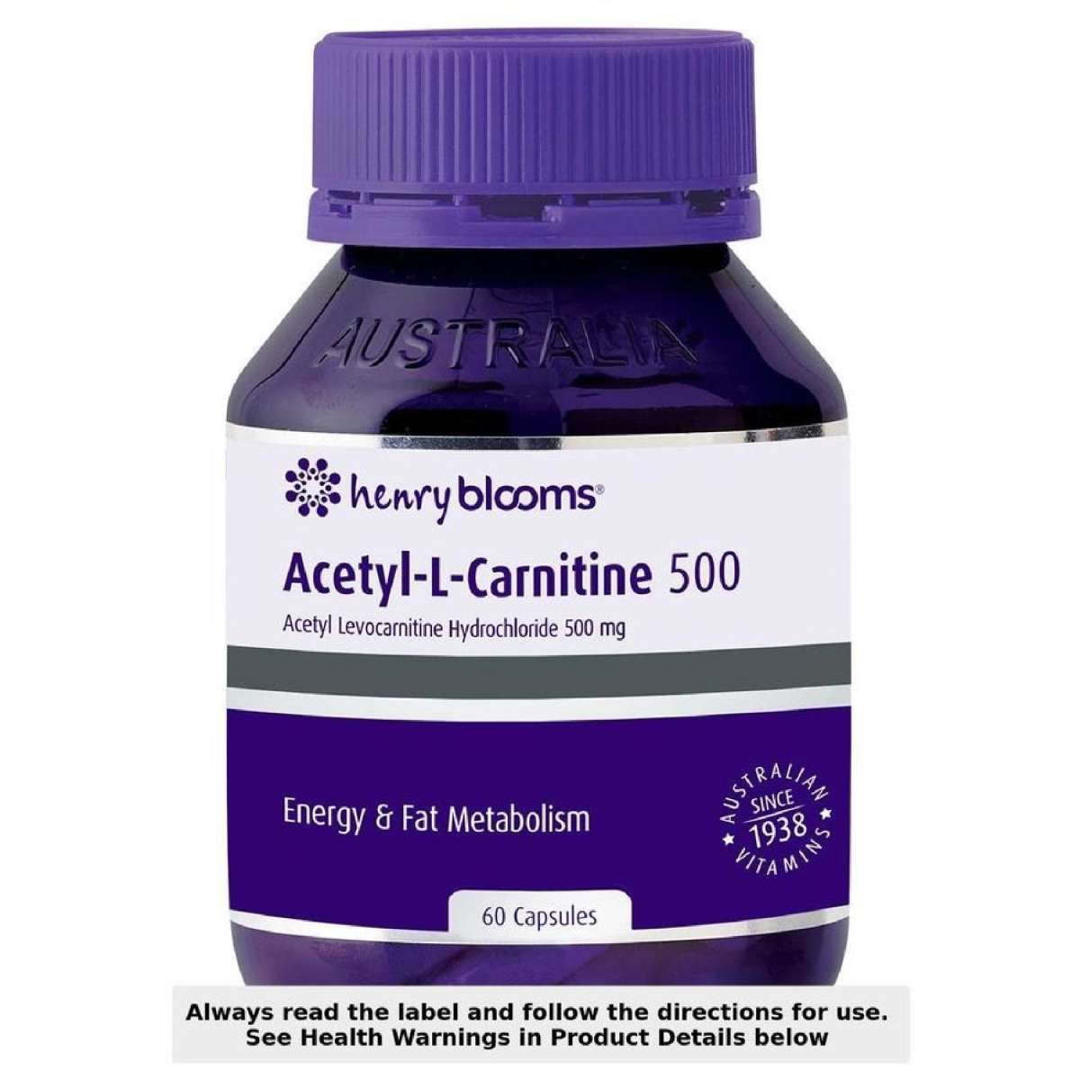 Henry Blooms Acetyl L-Carnitine 500 60 Capsules | Woolworths