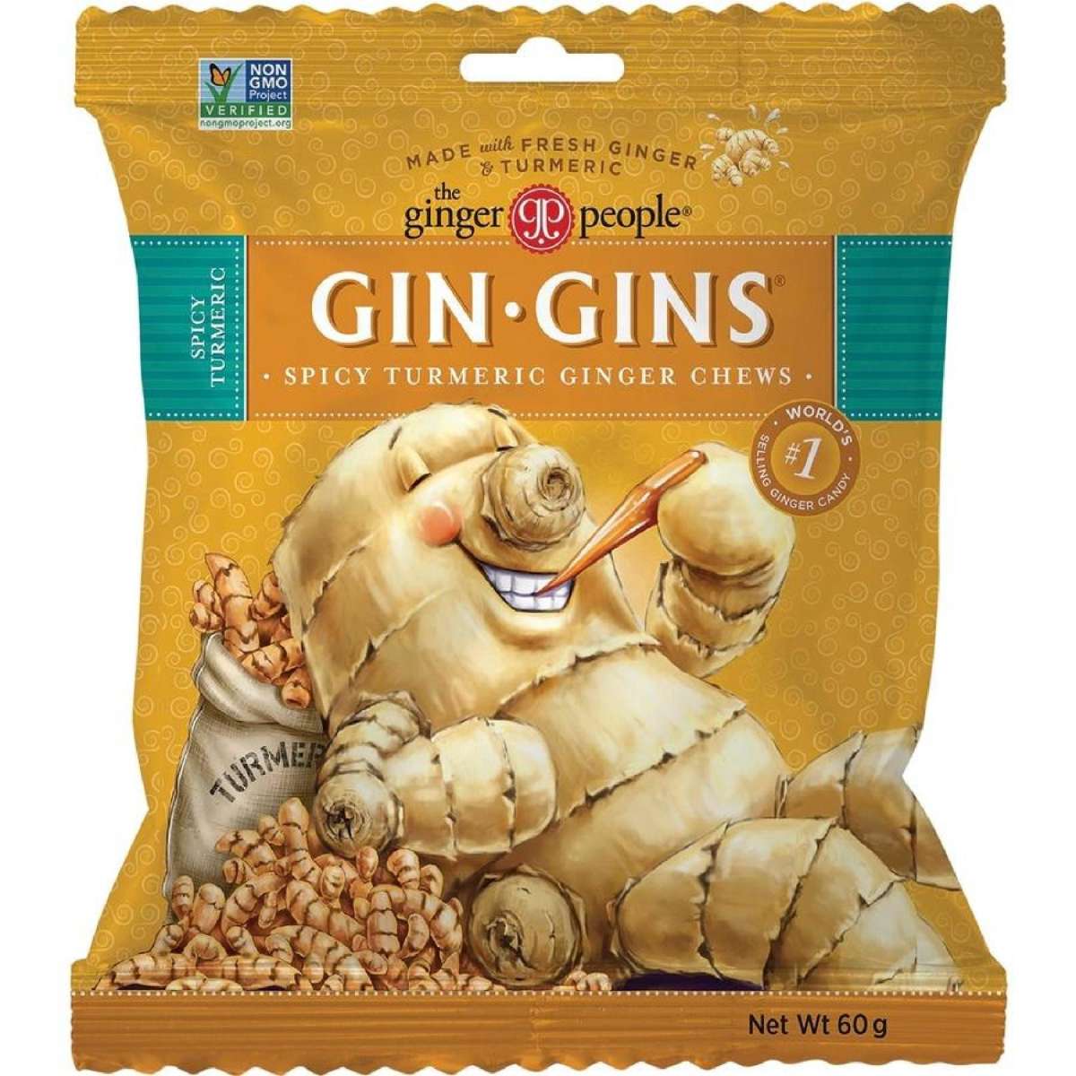 Gin Gins Spicy Turmeric Ginger Chew