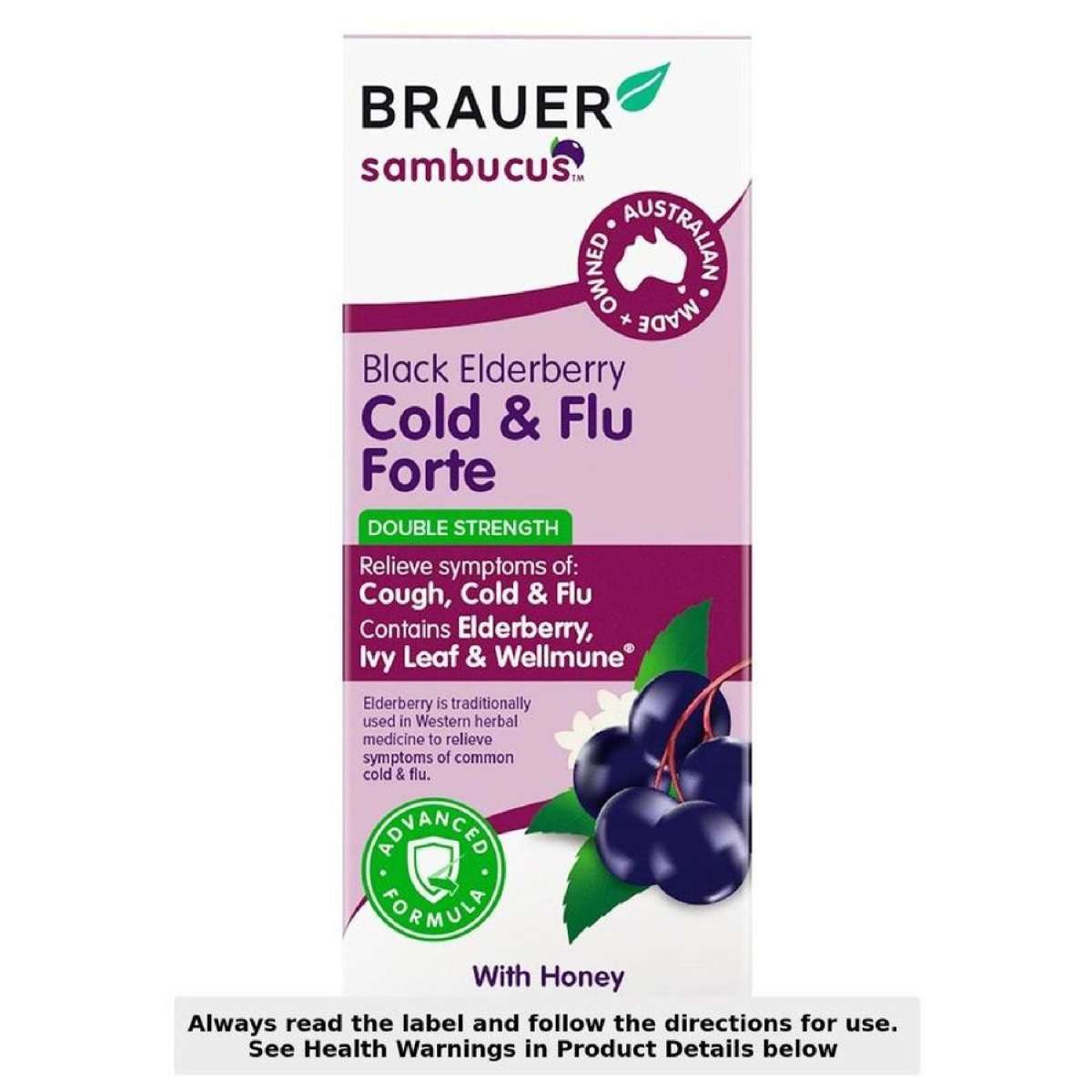 Sambucus Black Elderberry Cold & Flu Forte for Adults Flavoured