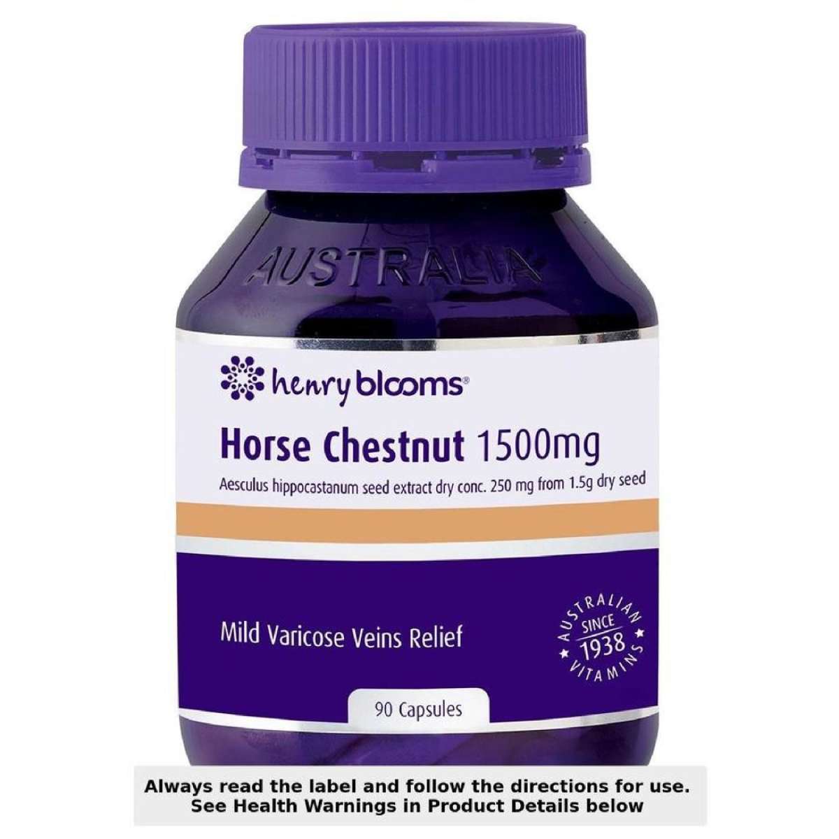 Henry Blooms Horsechestnut 1500mg 90 Capsules