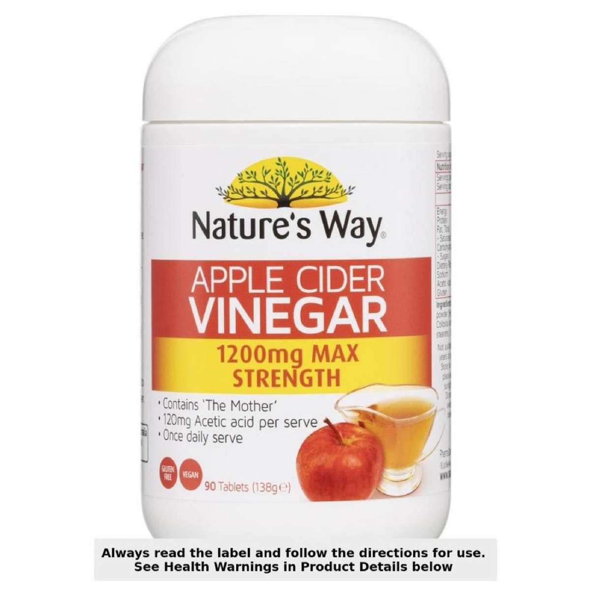Apple Cider Vinegar Max 1200mg 90 Tablet Flavoured
