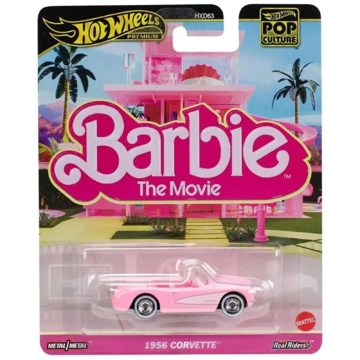 Hot Wheels Premium Car Pop Culture Barbie The Movie 1956 Corvette