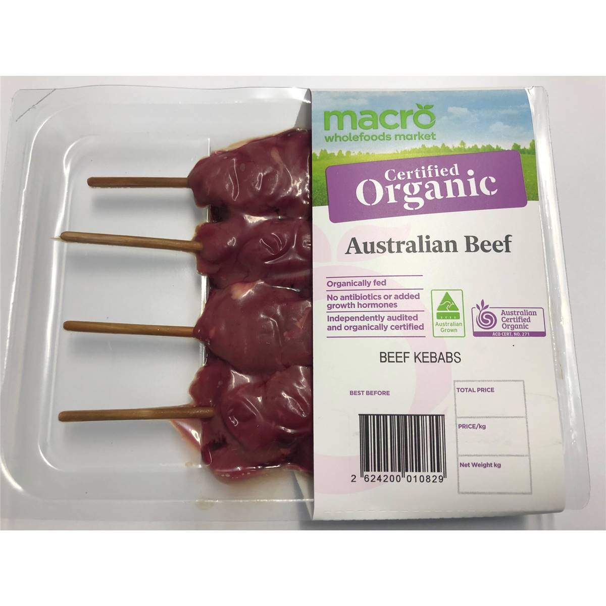 Macro Organic Beef Kebabs 320g 450g Woolworths
