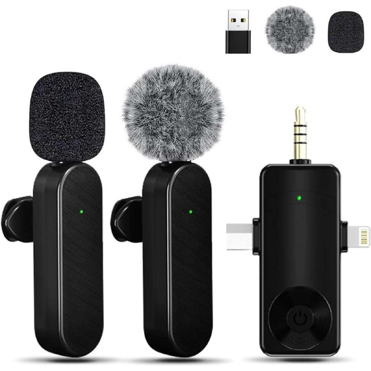 Leettus Draadloze Lavaliermicrofoon Voor IPhone/iPad – 2 Zenders, Ruisonderdrukking, Bereik 20 M, 7 Uur Batterij, Ideaal Voor Vloggen En Livestream