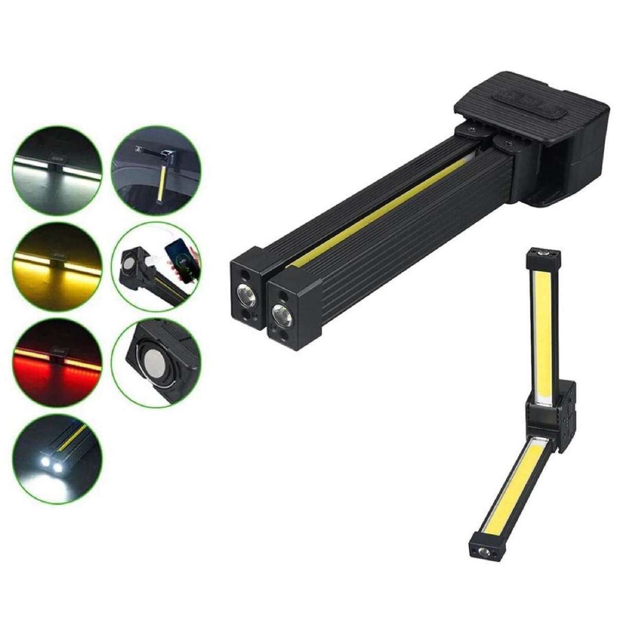 CLIUNT Gym Lamp Posa LED 7 Luminosità Con Magnete E Gancio, Angolo 180° Impermeabile Per Fitness Campeggio - 4