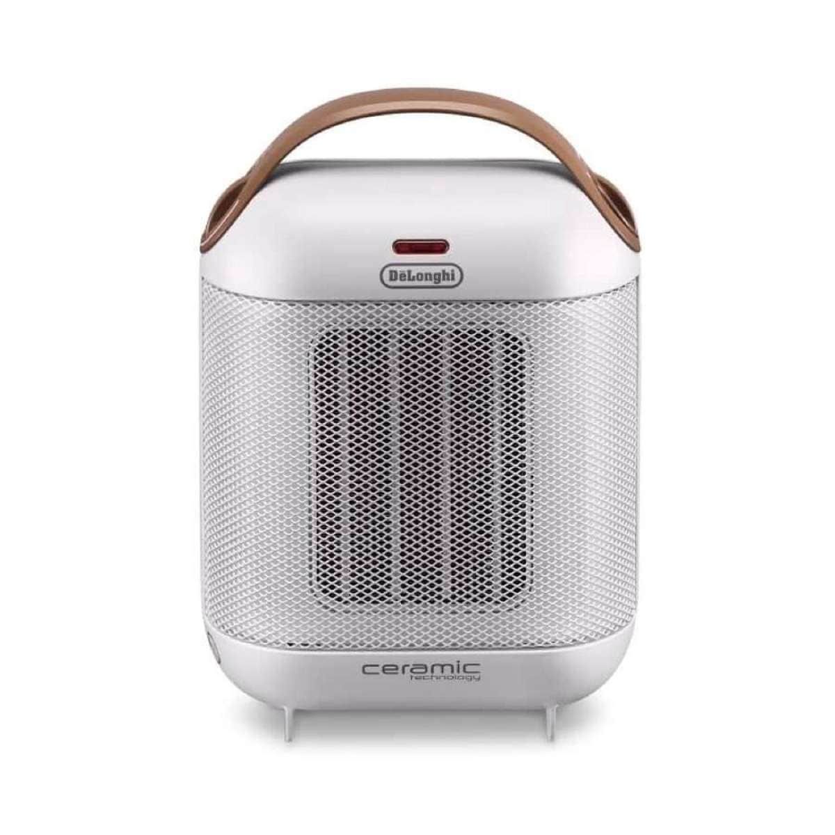 DeLonghi Portable Ceramic Capsule Space Fan Heater 1800W White