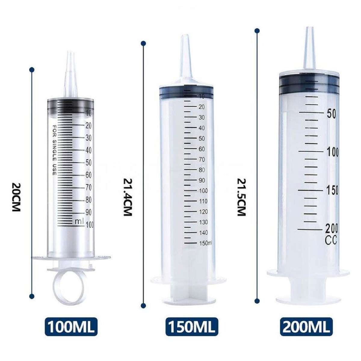 200ml Large Plastic Disposable Measuring Syringe For Hydroponics Nutrients