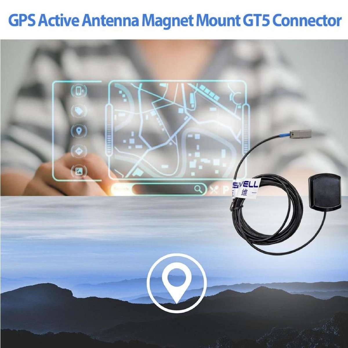 thumbnail image 2 of GPS Active Antenna With GT5 Connector - Magnetic Mount For Toyota Subaru (AU/NZ) 2 of 5