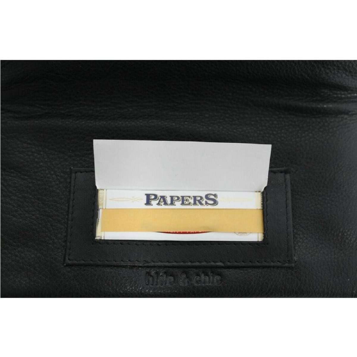 Quality Full Grain Vintage Leather Tobacco Pouch. Style:11033. BLACK