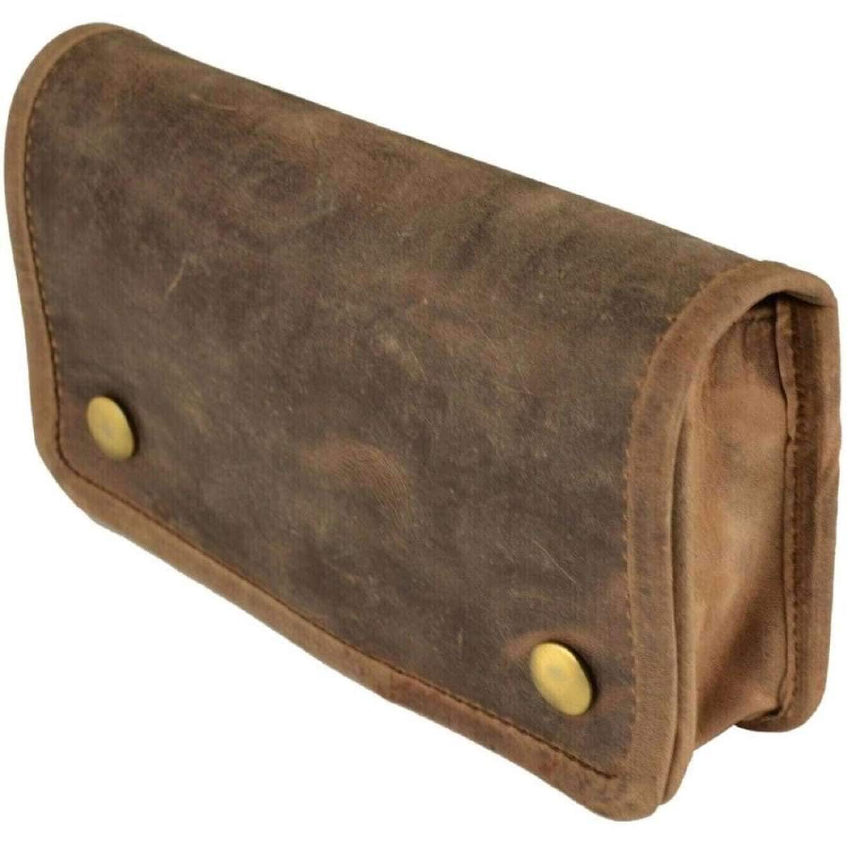 Quality Full Grain Vintage Leather Tobacco Pouch Style: 12035 BROWN Compact  Size
