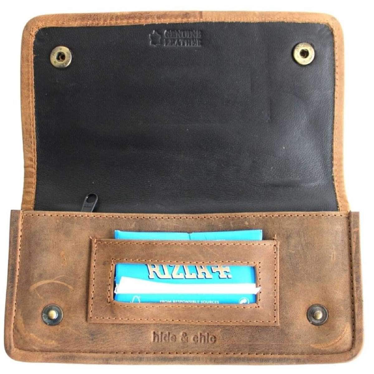 Quality Full Grain Vintage Leather Tobacco Pouch Style: 12035 BROWN Compact  Size