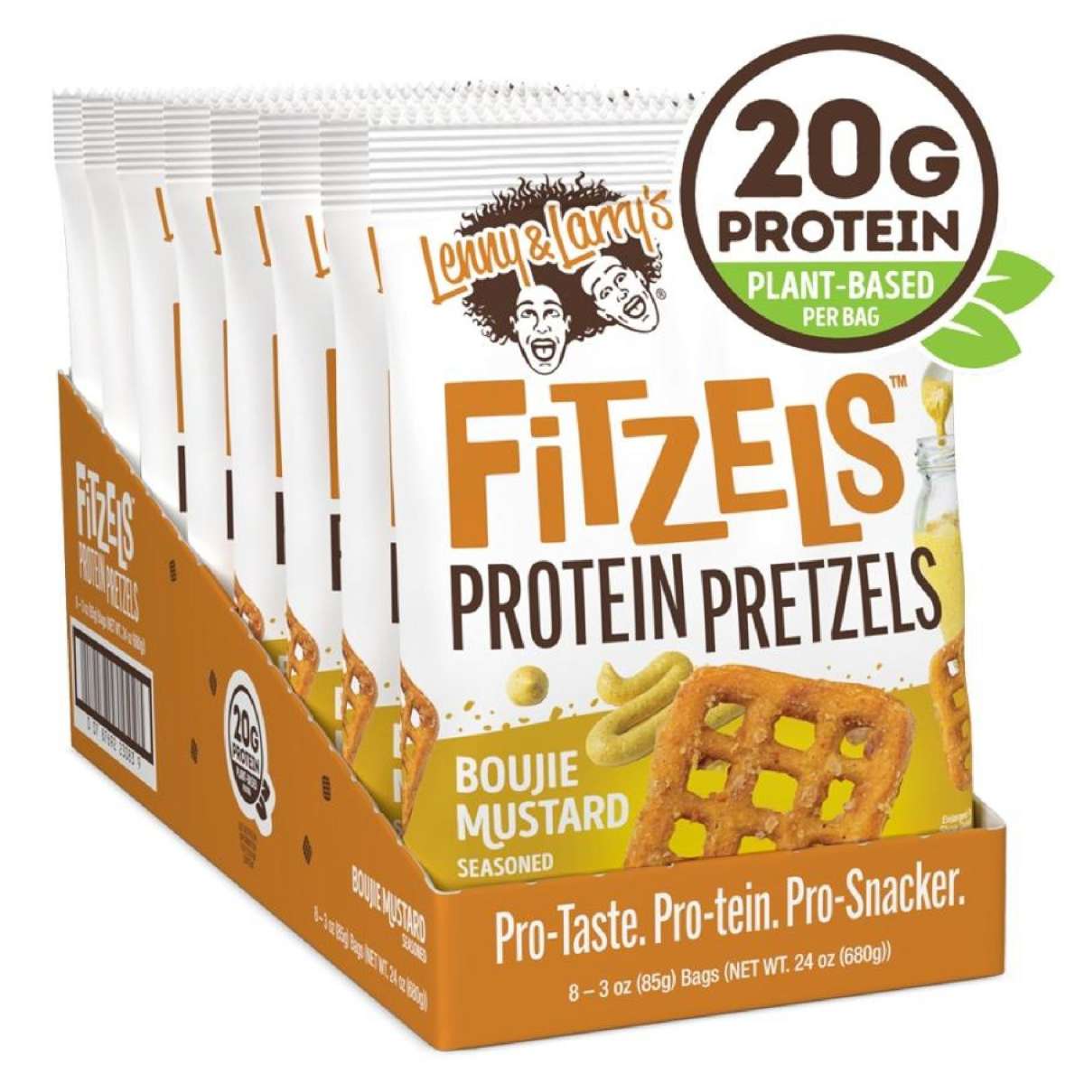 Boujie Mustard FITZELS High Protein Plant Based Pretzels