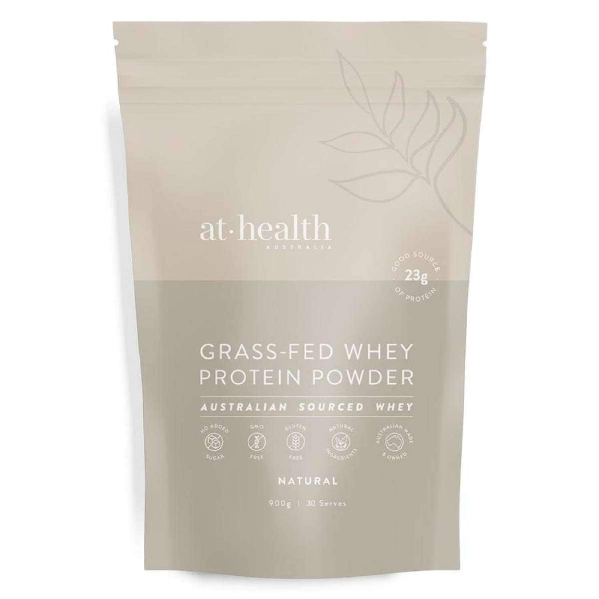 At Health Australia Grass-Fed Whey Protein Powder Natural