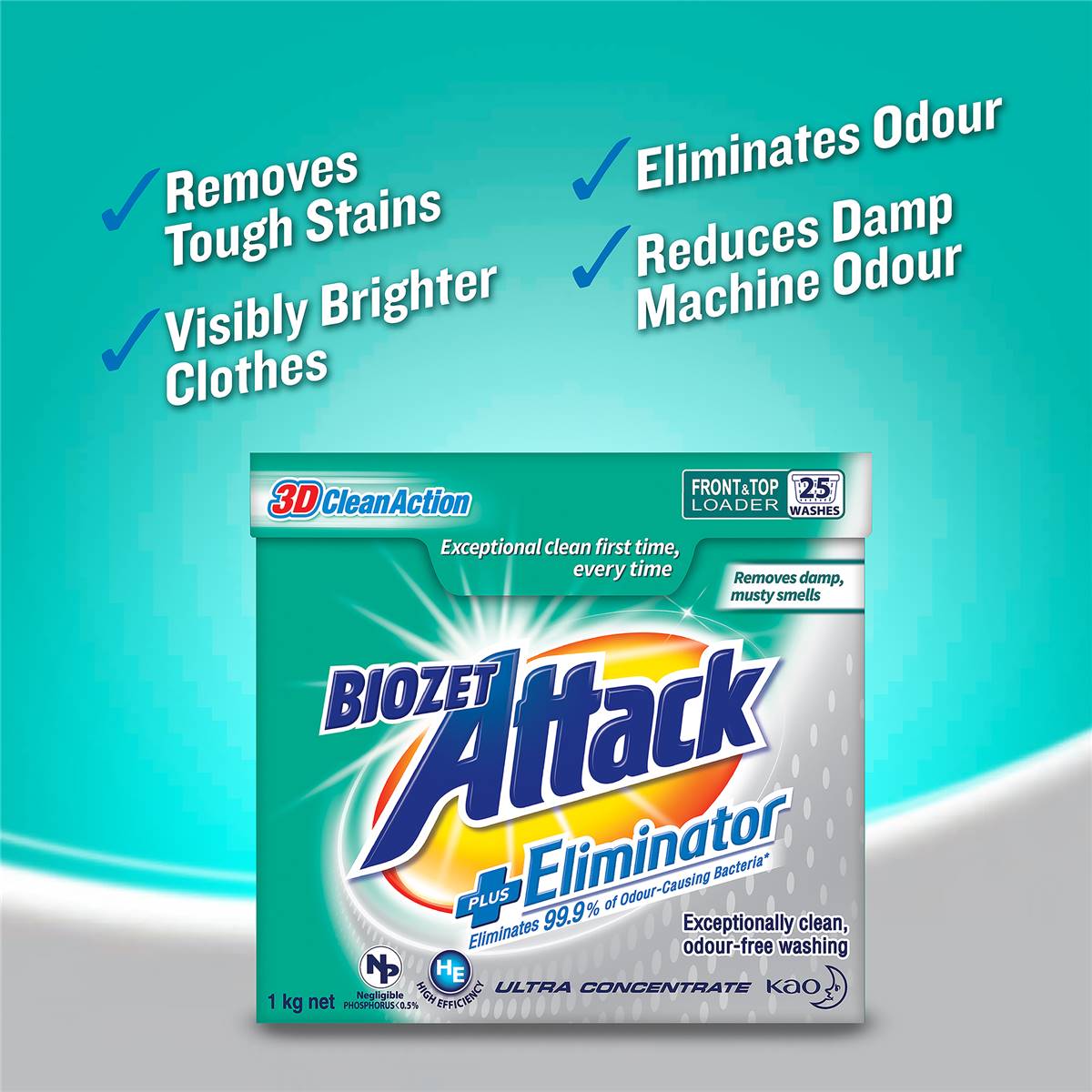Biozet Attack Odour Eliminator Powder 1kg Woolworths