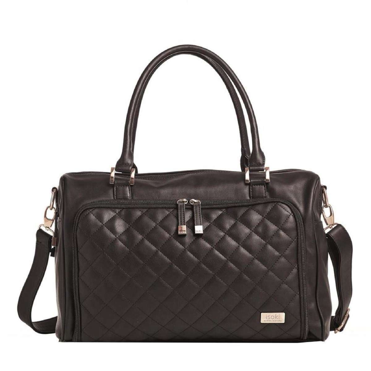 Isoki Double Zip Satchel Ebony