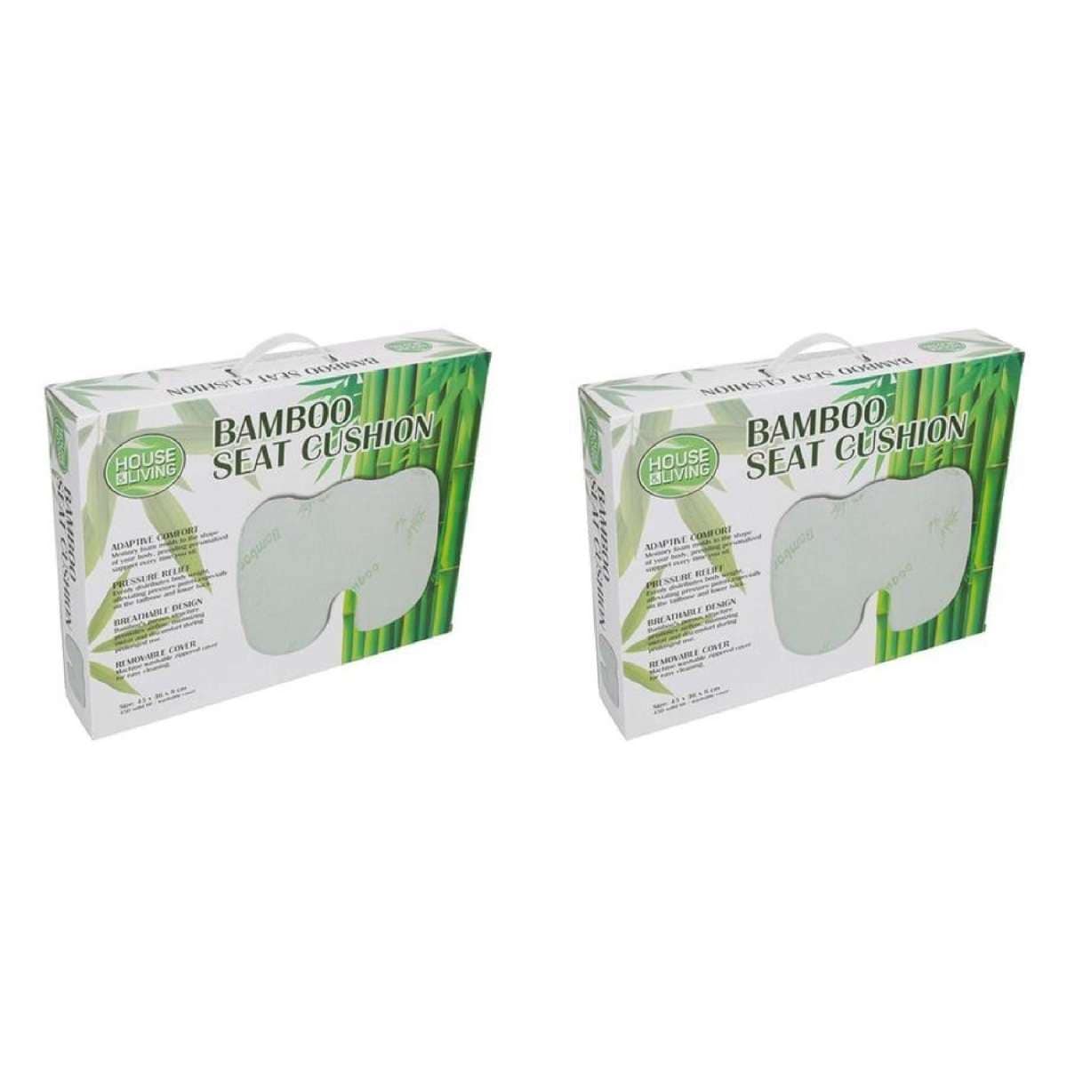 2PK House Living Posture Support Bamboo Seat Cushion W/ Removable Cover 45x36.8