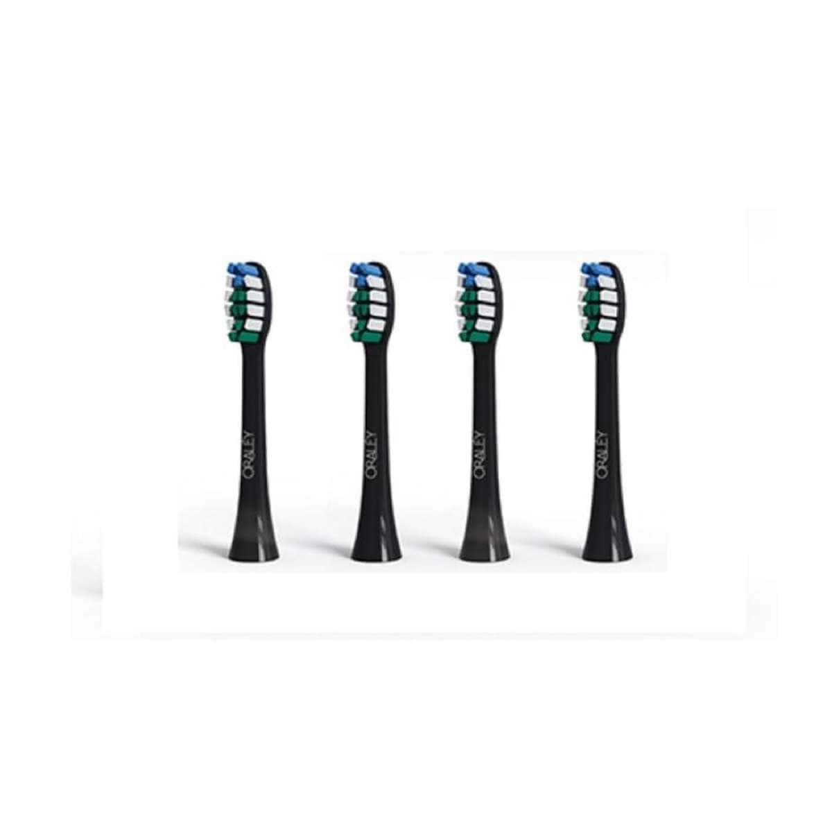 Oraley Black Replacement Brush Heads - 4 Pack "Standard"