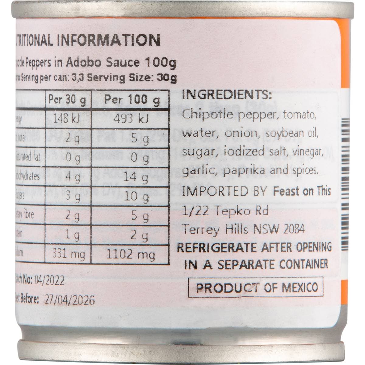 La Morena Chipotle Pepper Adobo Sauce 100g Woolworths