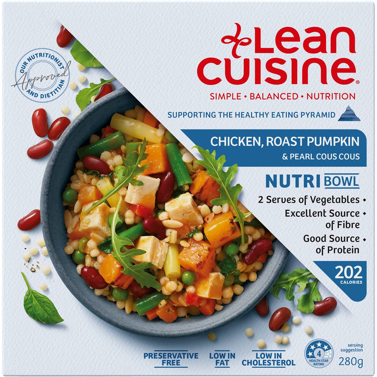 Lean Cuisine Chicken Roast Pumpkin Pearl Cous Cous Nutri Bowl 280g Woolworths