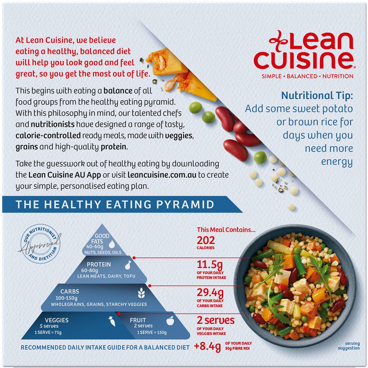 Lean Cuisine Chicken, Roast Pumpkin & Pearl Cous Cous Nutri Frozen Meal ...