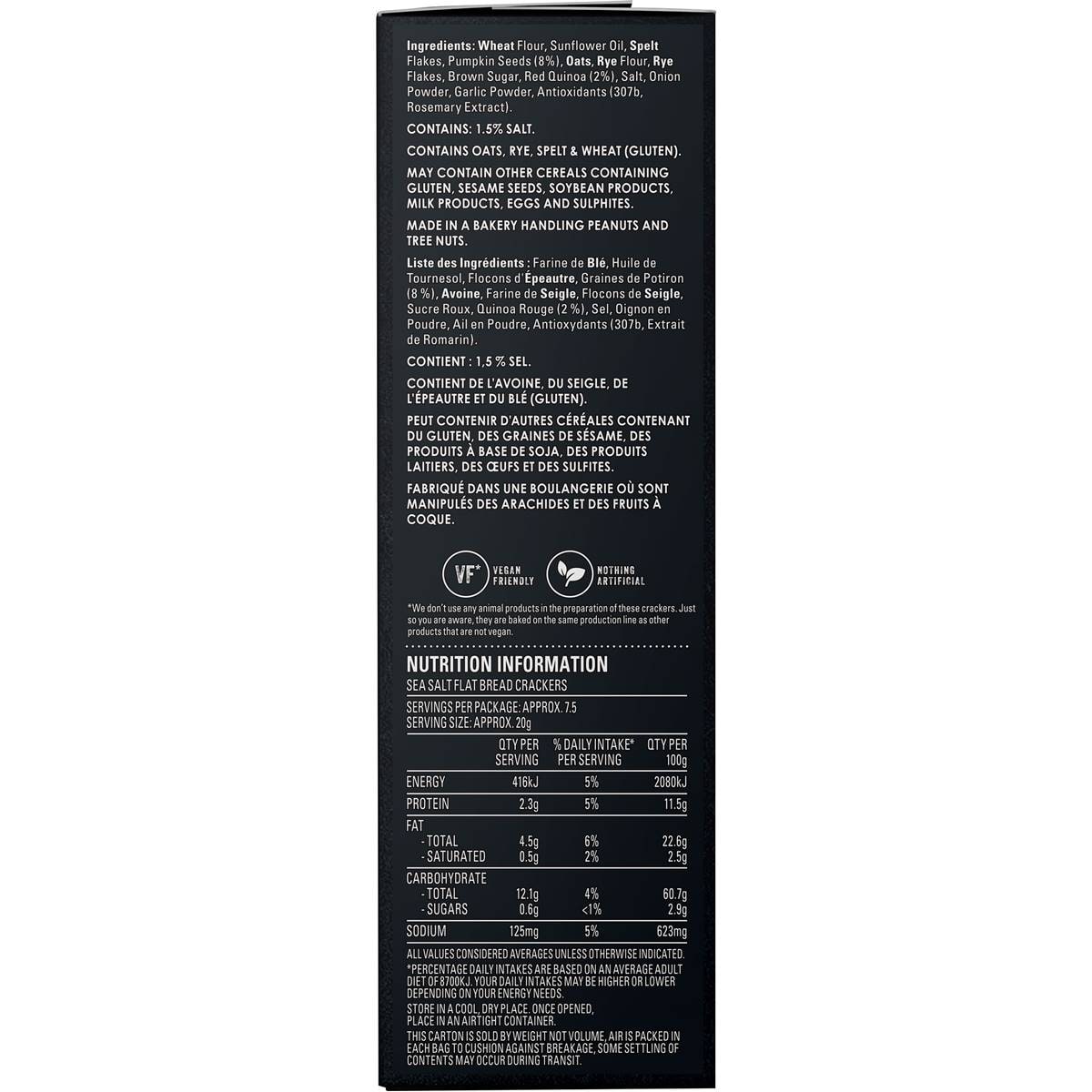 Kettle Flat Bread Crackers Sea Salt 150g Woolworths