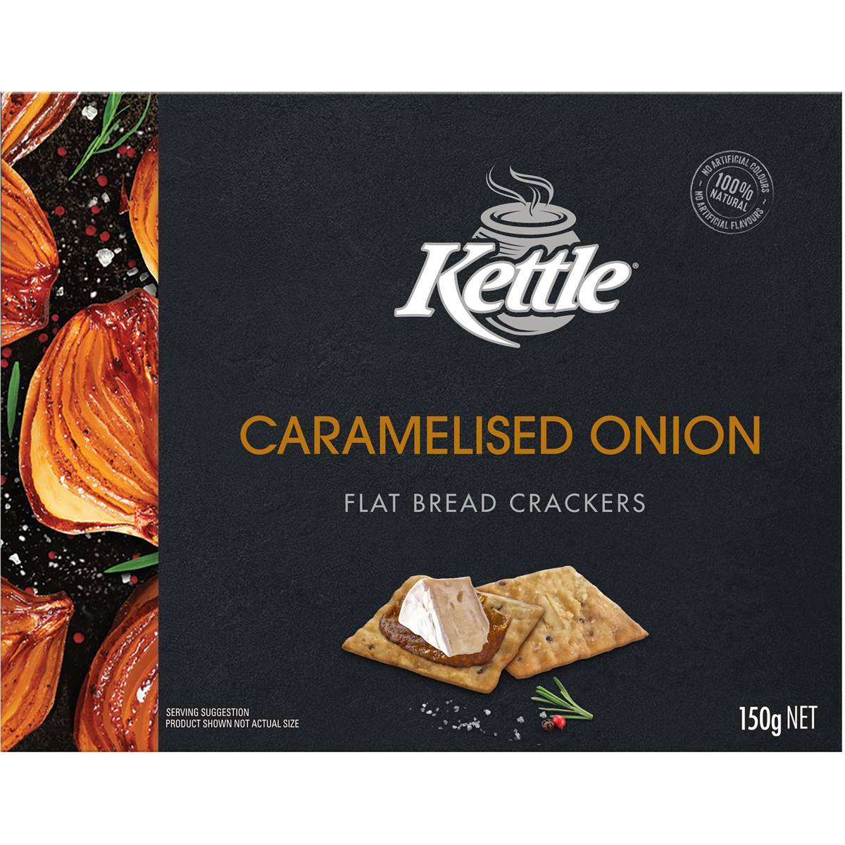 Kettle Flat Bread Crackers Caramelised Onion 150g Woolworths