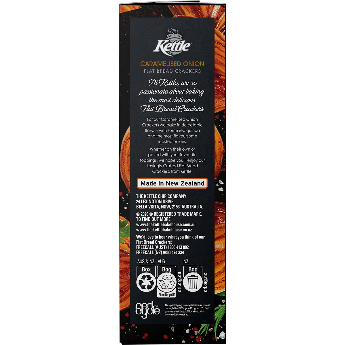 Kettle Flat Bread Crackers Caramelised Onion 150g Woolworths