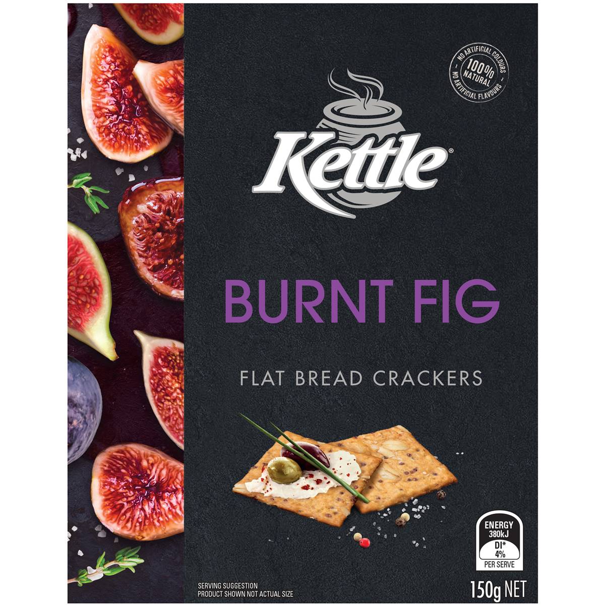Kettle Flat Bread Crackers Burnt Fig 150g Woolworths