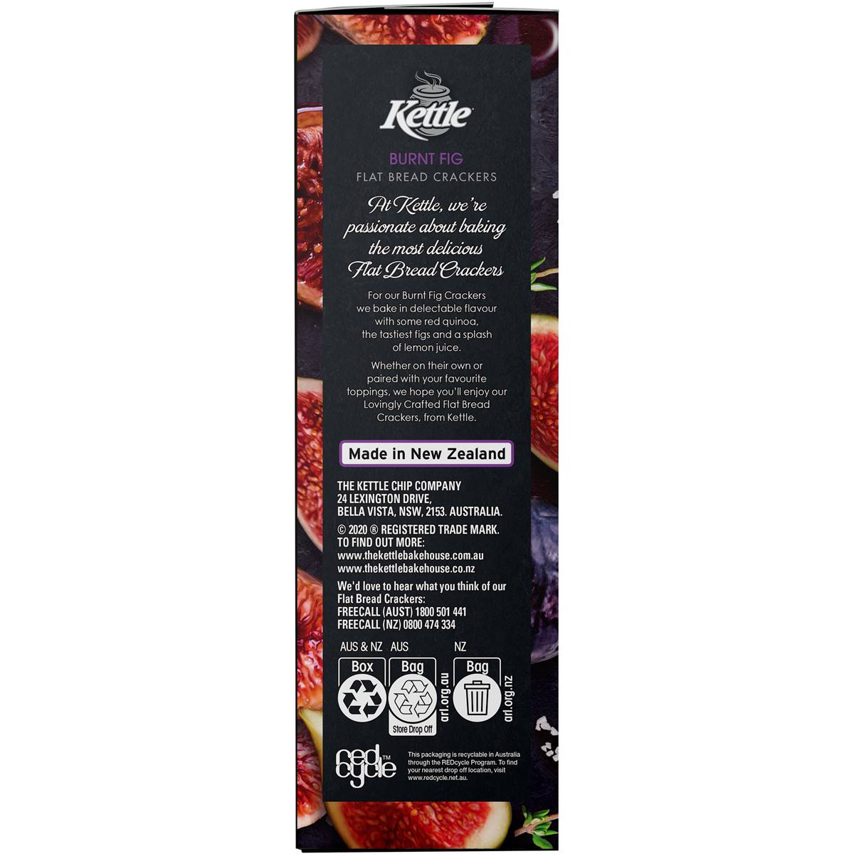 Kettle Flat Bread Crackers Burnt Fig 150g Woolworths