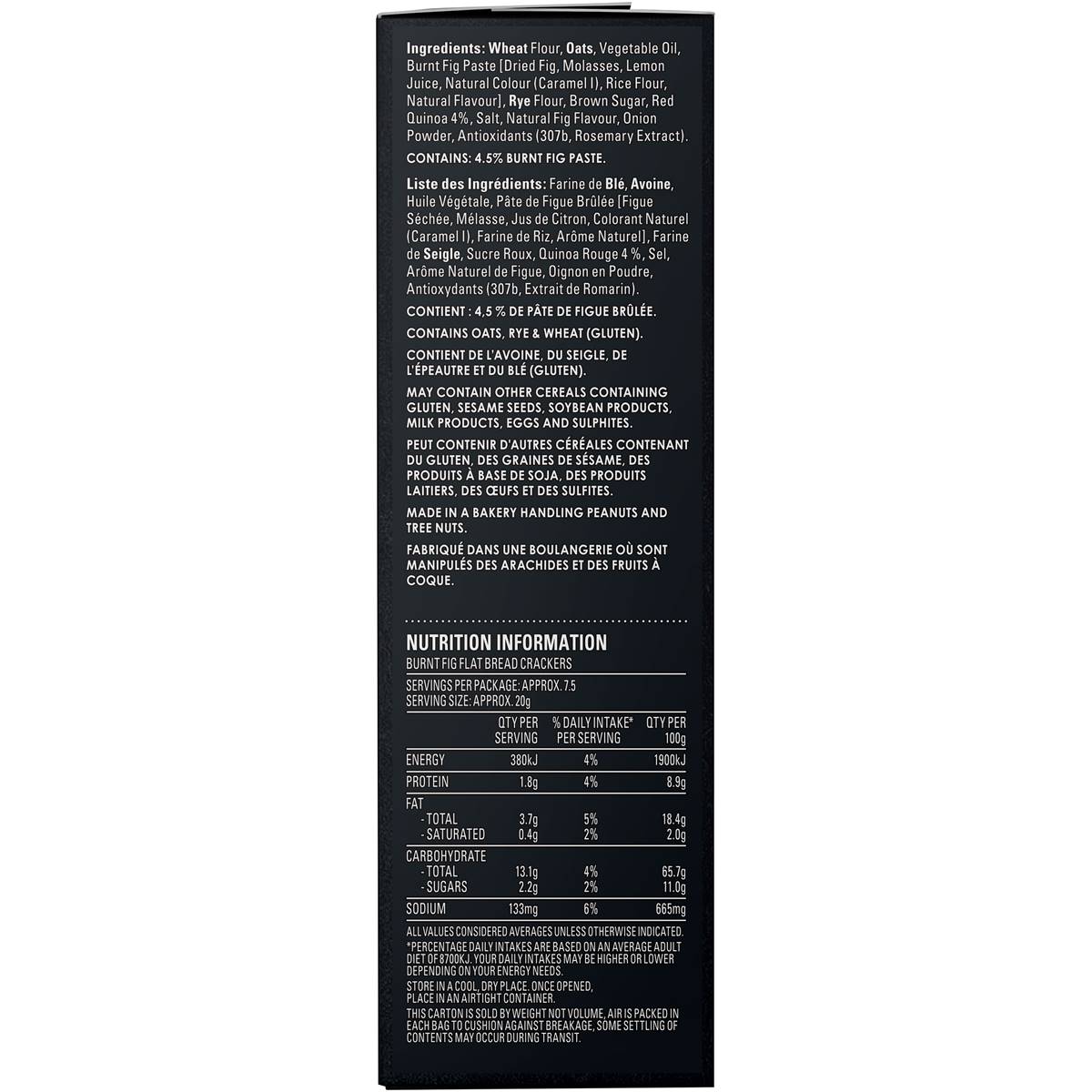 Kettle Flat Bread Crackers Burnt Fig 150g Woolworths