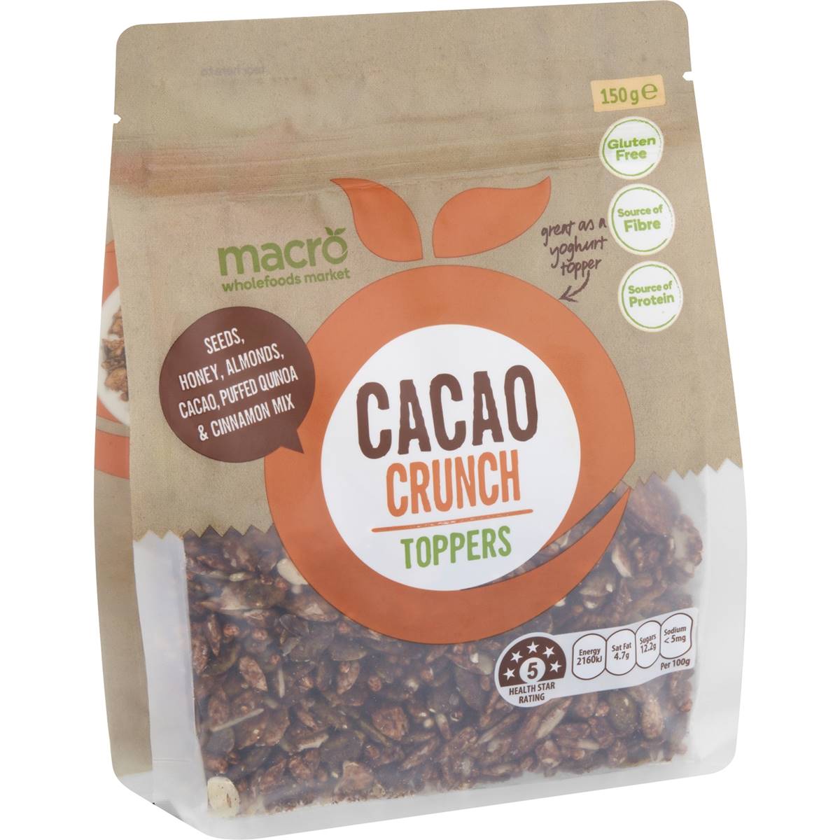 Macro Cacao Crunch Toppers 150g | Woolworths