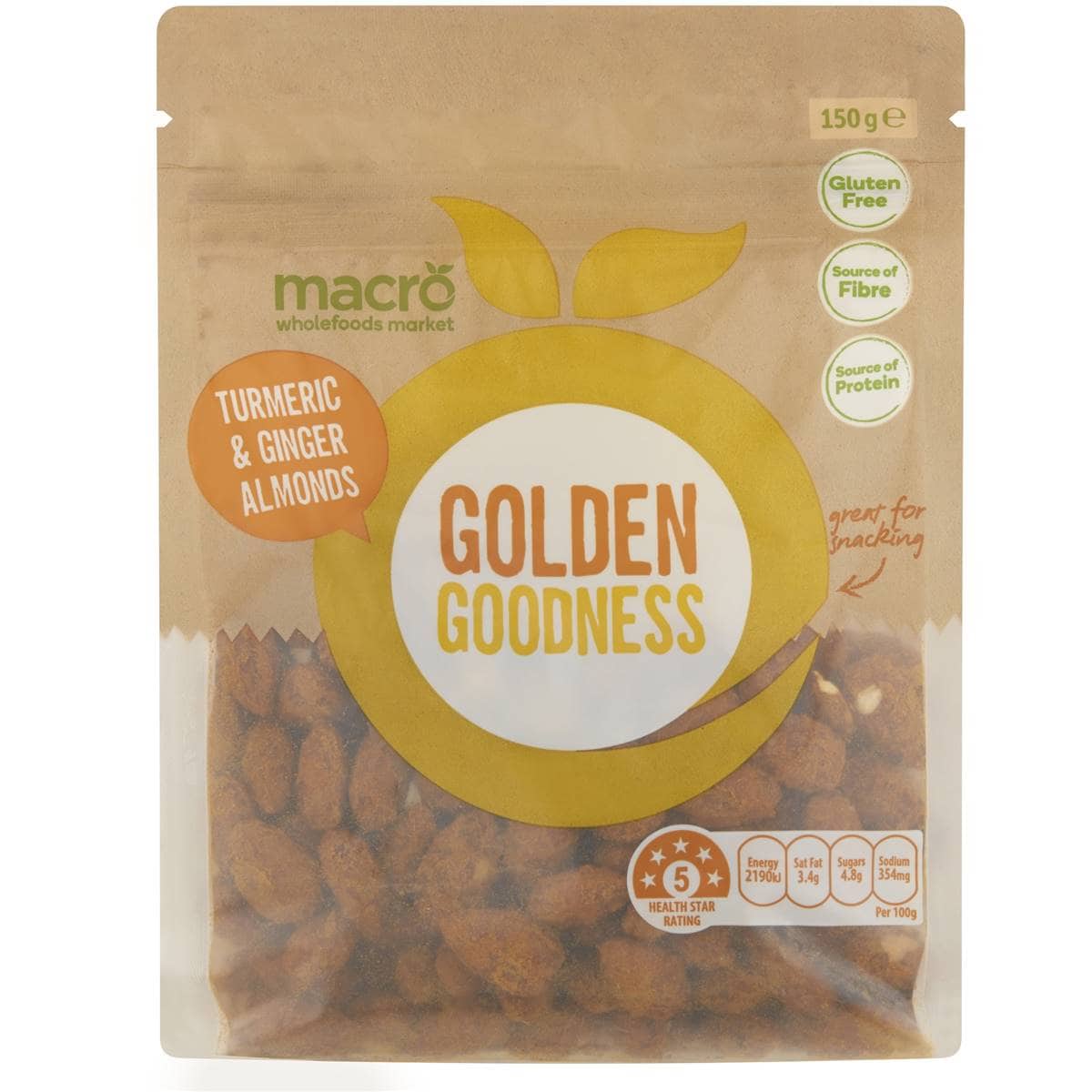 Macro Golden Goodness Turmeric & Ginger Almonds 150g Woolworths