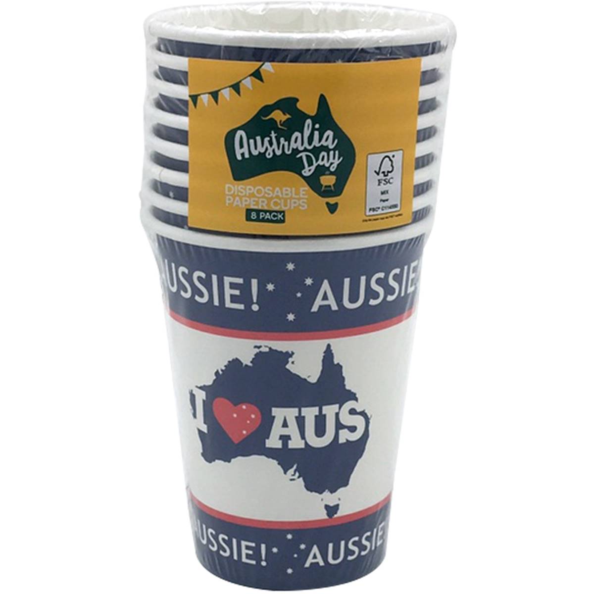 Australia Day Disposable Paper Cups 8 Pack Woolworths