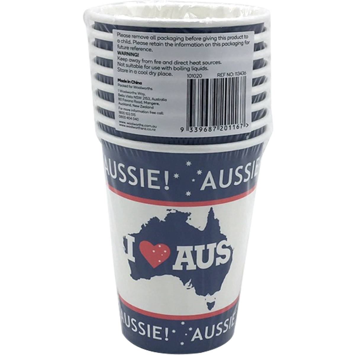 Australia Day Disposable Paper Cups 8 Pack Woolworths